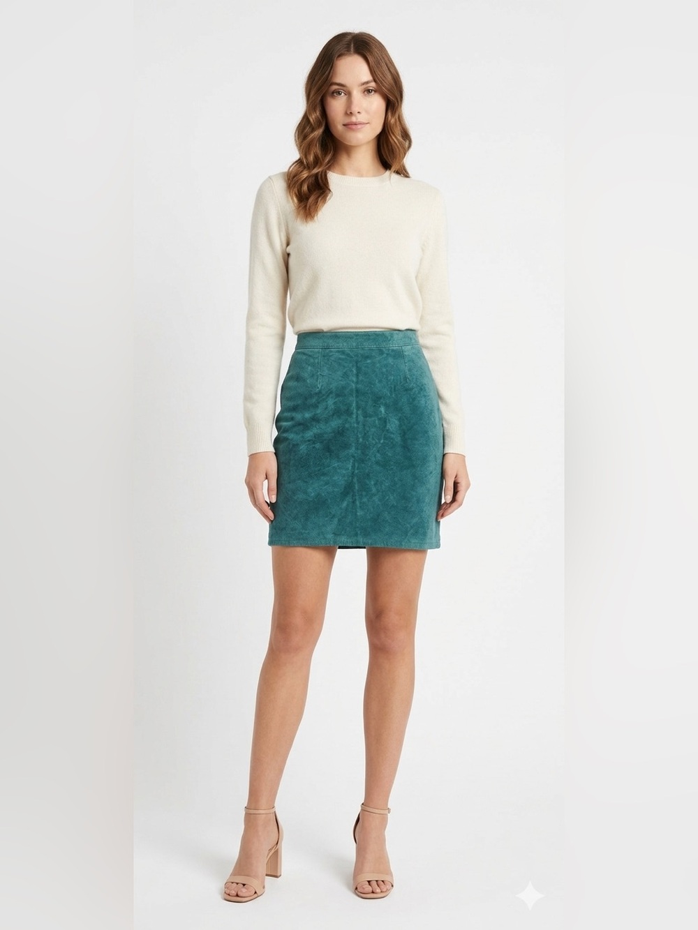 Vintage Marco Forest Green Suede Pencil Mini Skirt 80s/90s Size 7
